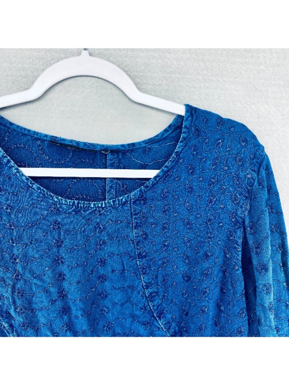 Vintage y2k Top Womens M Blue Ruffle Blouse Whimsygoth Fairycore - Picture 4 of 10